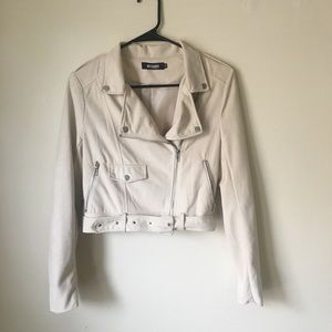 Missguided faux suede cropped moto jacket